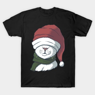 Christmas Cat with Hat T-Shirt